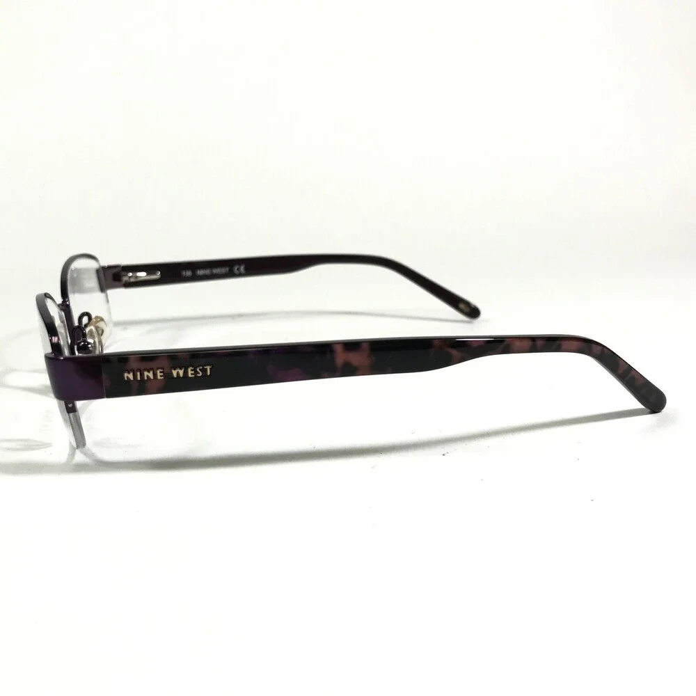 Nine West Eyeglasses Frames 403 RU6 Purple Rectangular Half Rim 52-17-135